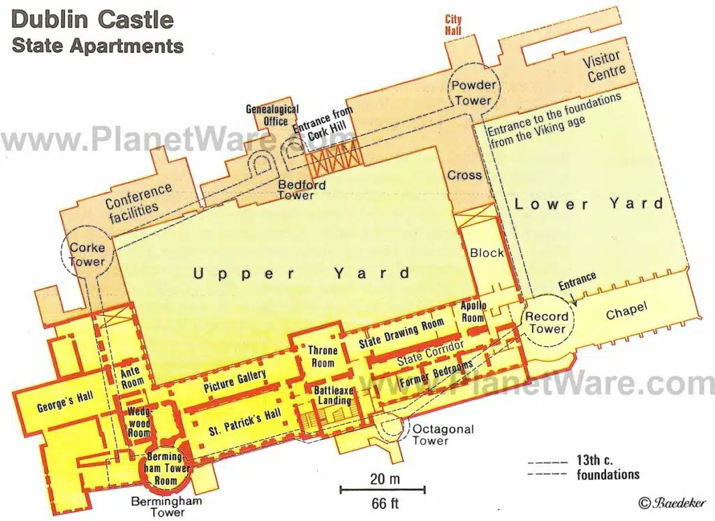 Dublin Castle Historical Map 