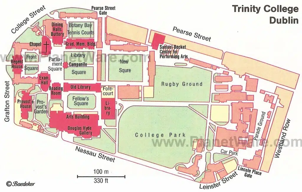 The historical map of Trinity Collage 